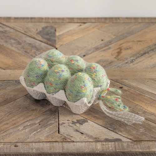 SET/ 6 SPECKLED GREEN EGGS