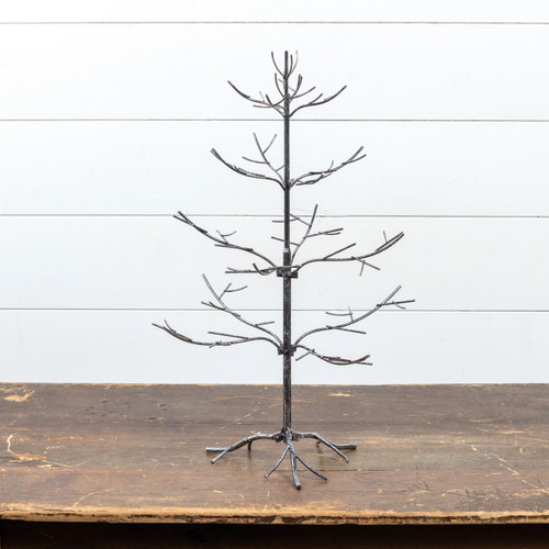 25" SILVER METAL ORNAMENT TREE