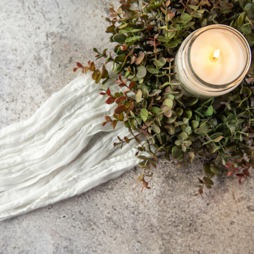 14" OLIVE EUCALYPTUS CANDLE RING