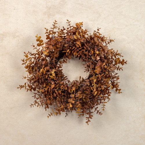 18" BROWN EUCALYPTUS CANDLE RING