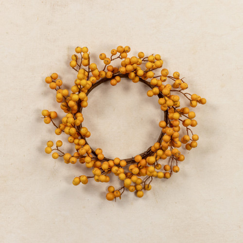 12" DARK YELLOW BERRY CANDLE RING