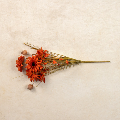 22" ORANGE DAHLIA & MIXED GRASS BUSH