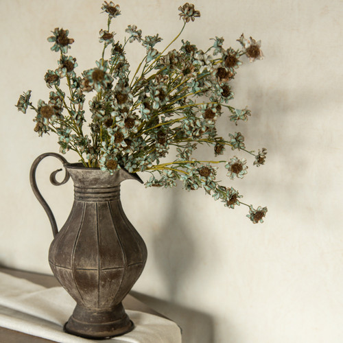 22" BLUE & BROWN MINI DAISY BUSH