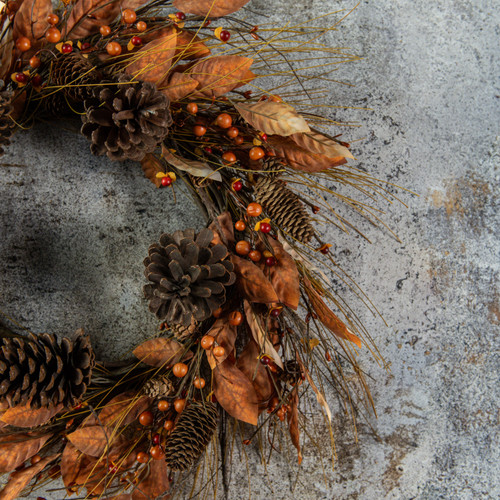 24" ORANGE PINE WREATH