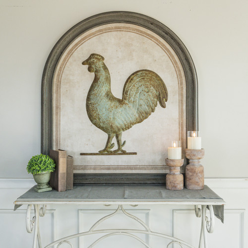 40" FRAMED METAL ROOSTER