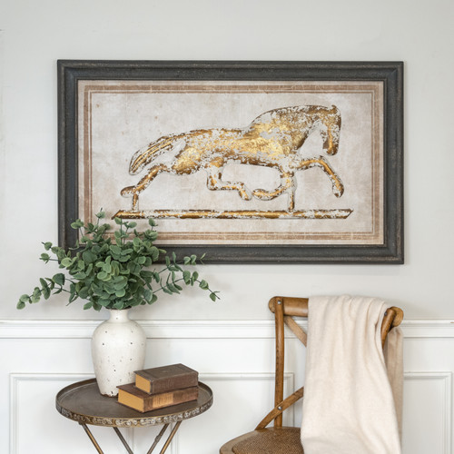 48" FRAMED METAL HORSE
