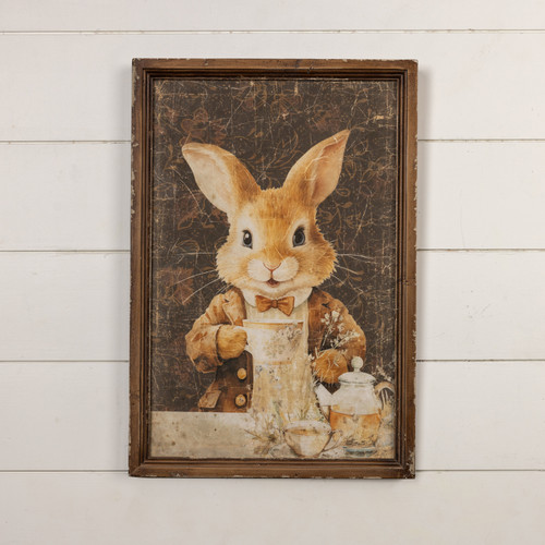 FRAMED TEA PARTY BUNNY PRINT