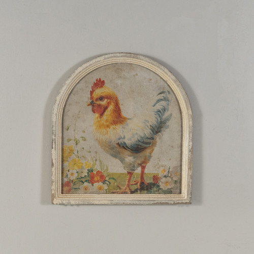 ARCHED FRAMED SPRING ROOSTER PRINT