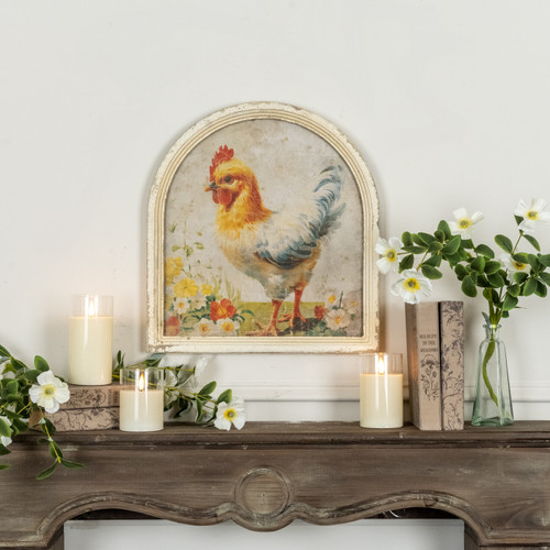 ARCHED FRAMED SPRING ROOSTER PRINT