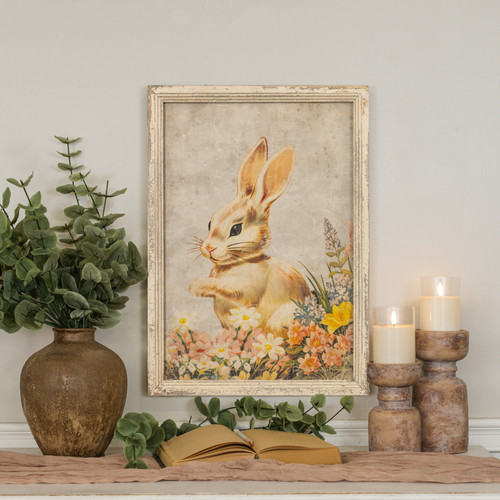 FRAMED CREAM BUNNY PRINT