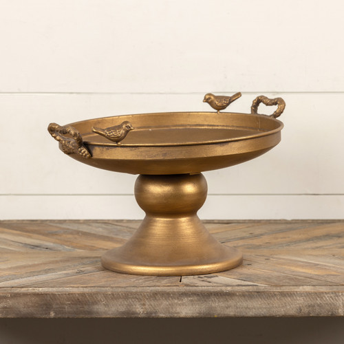 RAISED GOLD TRAY W/ BIRDS