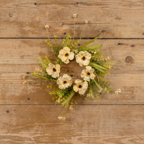 12" ORANGE WILDFLOWER CANDLE RING