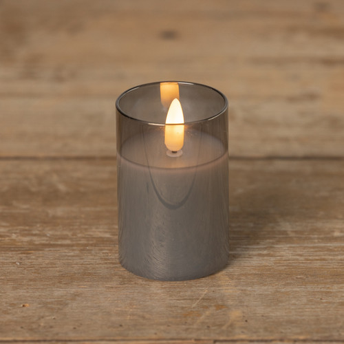 3" CHARCOAL GLASS 3D FLAME CANDLE