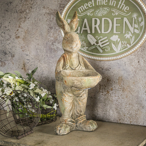 BUNNY W/ OVERALLS STATUE