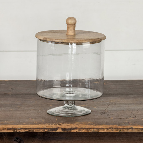 11.5" GLASS COOKIE JAR