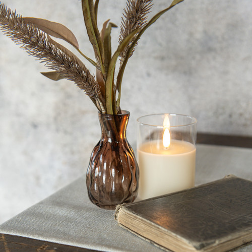 4.5" AMBER GLASS BUD VASE