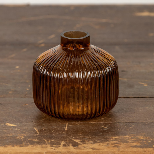 4.25" BROWN GLASS VASE