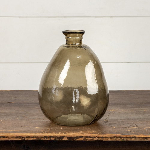 11.5" BROWN ARTISAN GLASS VASE