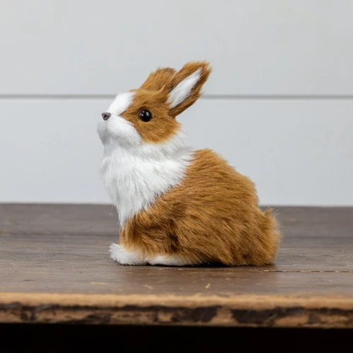 BROWN & WHITE SITTING BUNNY