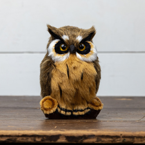 6.5" GREAT HORNED OWL ON LOG