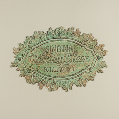 AGED METAL HOLIDAY CHEER SIGN