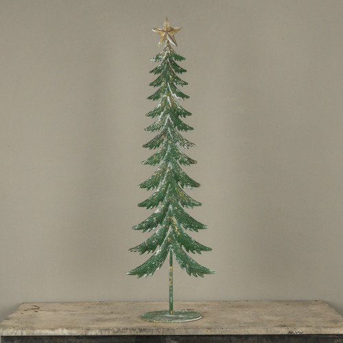 35" GREEN METAL TREE