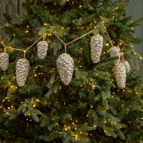 6' GLITTERED PINECONE GARLAND