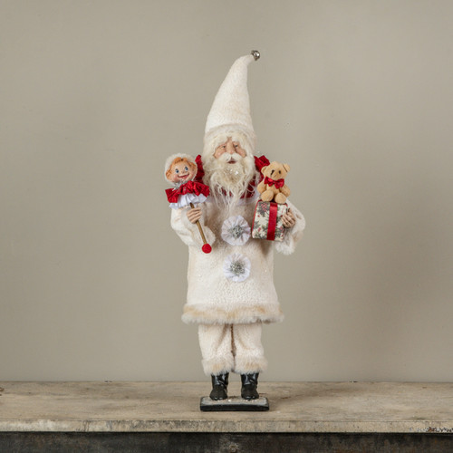 20" CREAM SANTA W/ DOLL
