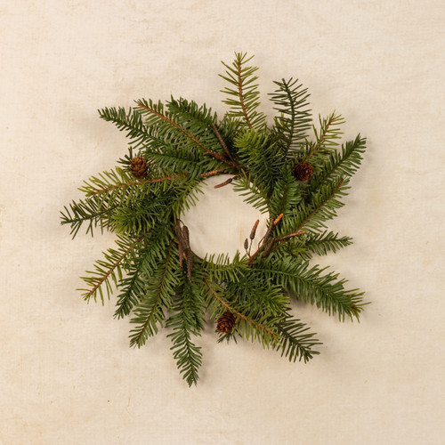 12"  HEMLOCK & DOUGLAS FIR W/ MINI PINECONE CANDLE RING