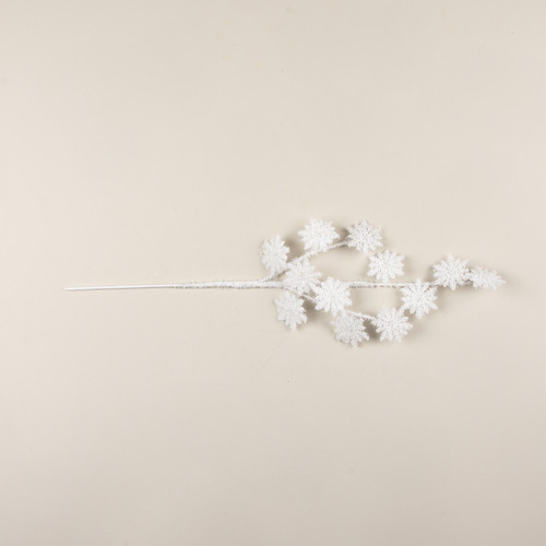 30" GLITTERED WHITE SNOWFLAKE SPRAY