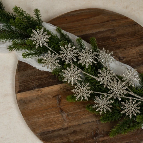30" SILVER SNOWFLAKE SPRAY