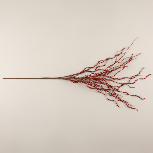 41" RED GLITTERED BRANCH W/ BERRIES