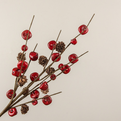 29" TWIG & RED BELLS SPRAY