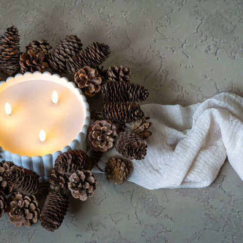 14" PINECONE CANDLE RING
