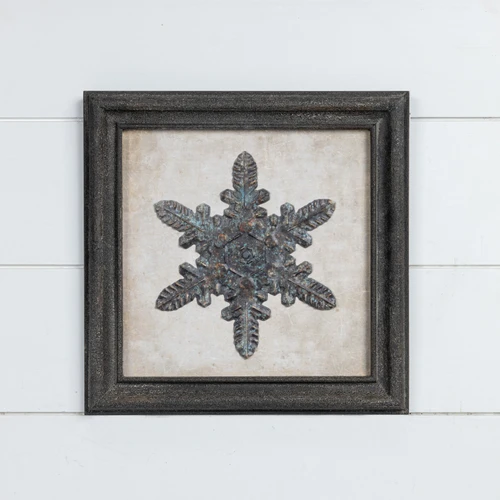 FRAMED HOLLY SNOWFLAKE