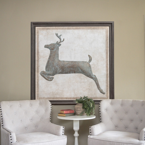FRAMED METAL DEER*
