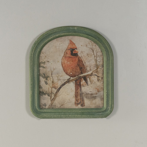 ARCHED FRAME WINTER CARDINAL SCENE
