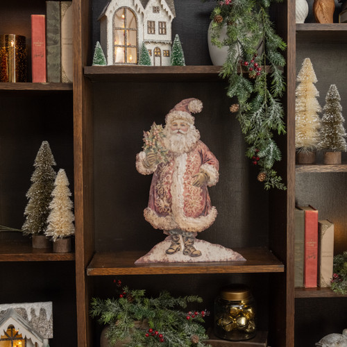 18" SANTA W/ HOLLY METAL DUMMY BOARD
