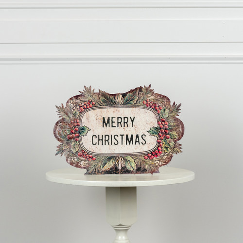 18.25" MERRY CHRISTMAS METAL DUMMY BOARD