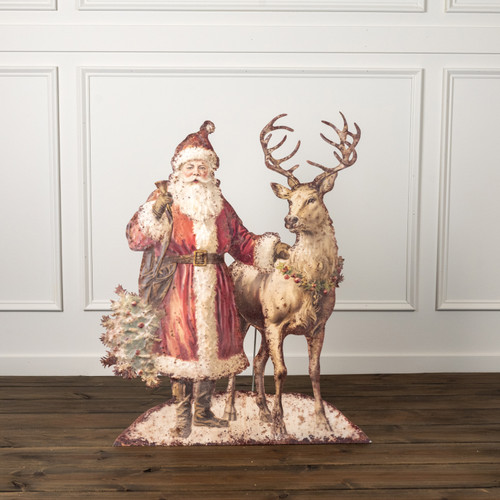 35.75" SANTA W/ REINDEER METAL DUMMY BOARD