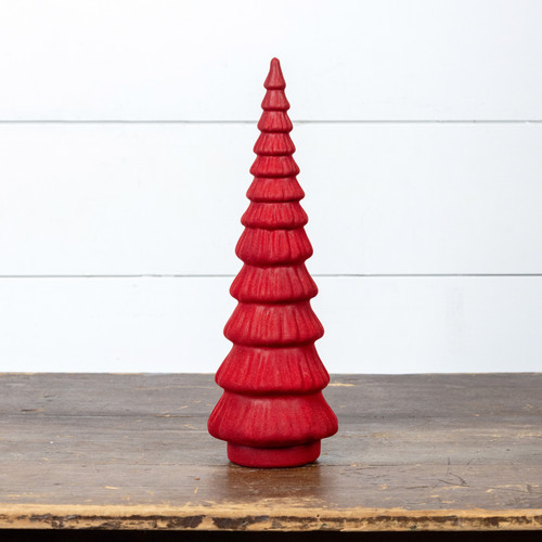 14.75" RED MERRY TREE