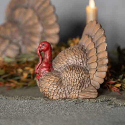 5" BROWN & RED TABLETOP TURKEY