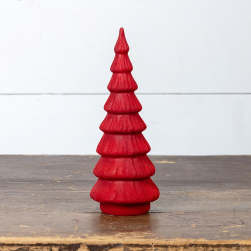 10.75" RED MERRY TREE