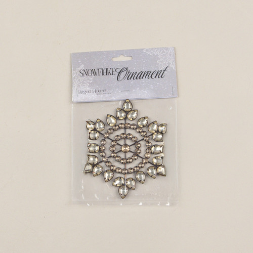 6" AMBER RHINESTONE SNOWFLAKE ORNAMENT