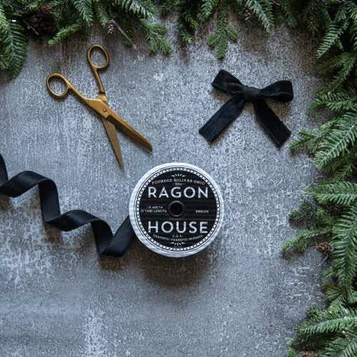 1" BLACK UNWIRED VELVET RIBBON