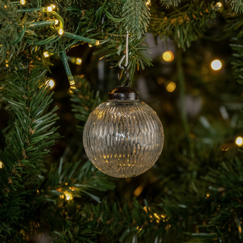 2.5" PITTED GLASS KUGEL ORNAMENT
