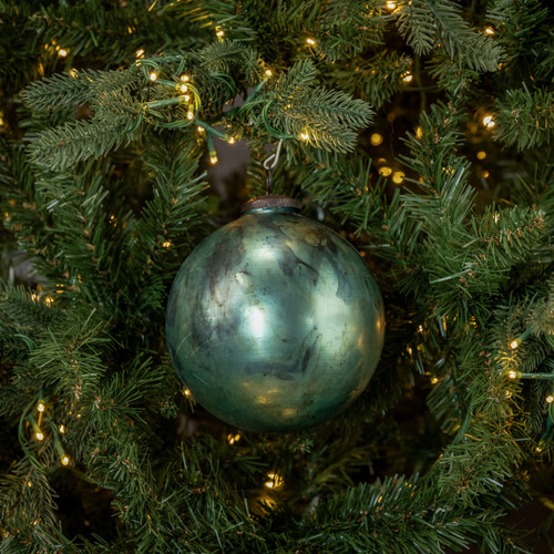 5" TEAL MERCURY GLASS KUGEL ORNAMENT
