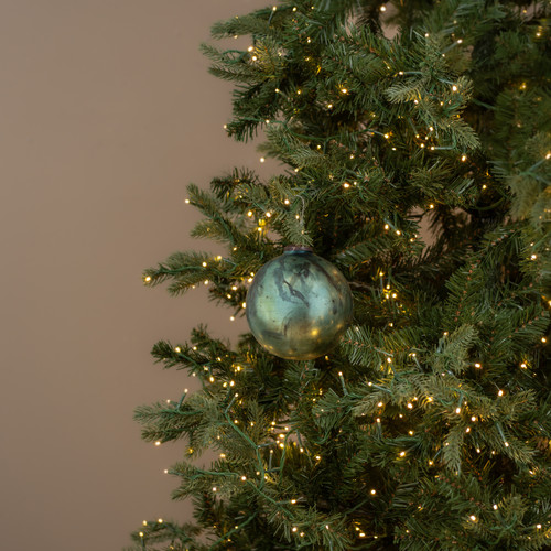 5" TEAL MERCURY GLASS KUGEL ORNAMENT