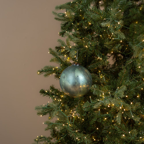 6" TEAL MERCURY GLASS KUGEL ORNAMENT