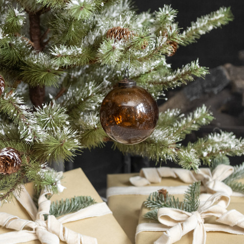 4" NUTMEG GLASS ORNAMENT